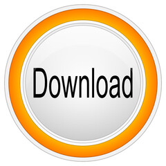 Download button on white background - illustration