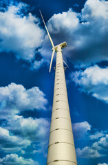 wind turbine against blue sky