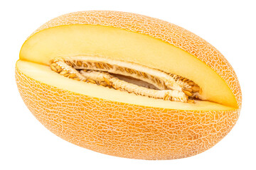Ripe melon isolated on white background. Clipping Path