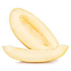 Ripe melon isolated on white background. Clipping Path