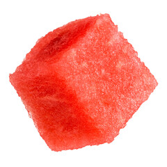 Cube of watermelon isolated on a white background. With clipping path
