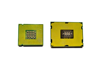 Computer processors. Isolate on a white background. Copy space.