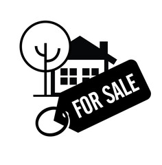Vector outline logo. Home for Sale. Real Estate. 