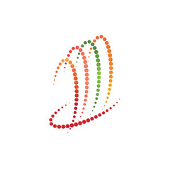 Halftone logo concept vector flat design