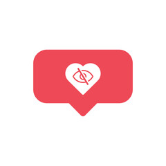 Social media hide like icon notification symbol modern simple vector icon