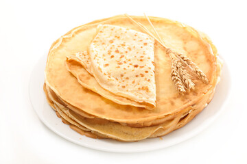 stack of crepe isolated on white background