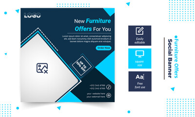 Furniture offer social web banner design