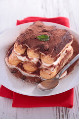 tiramisu cake with coco and cream