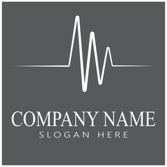 Naklejka premium Pulse line ilustration vector template