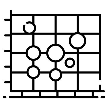 
Three dimensional displaying of data, bubble chart icon
