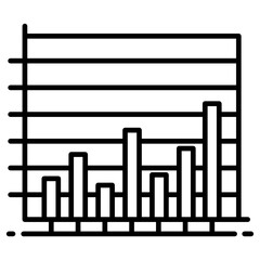 
Vertical line graph icon, style of bar chart 
