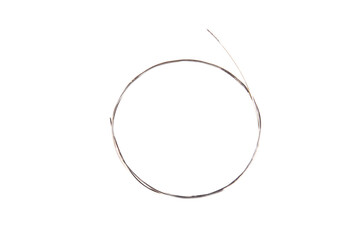 metal string for cutting windscreens of motor vehicles, repair of automobiles isolated on white background