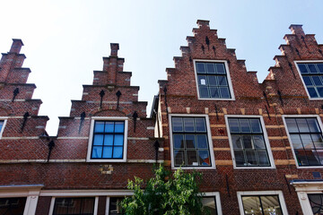 Fototapeta na wymiar Netherlands. Historical houses in Brielle zuid-Holland