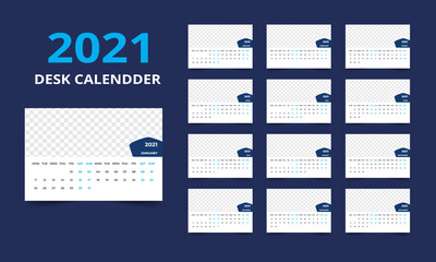 Desk calendar design 2021 template