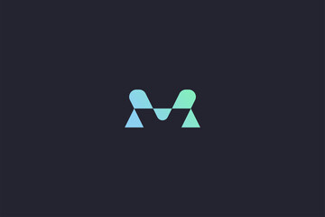Technology Letter M Logo Abstract Whimsical Monogram