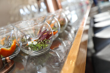 Herbs and plants being smoked for a Gin tasting