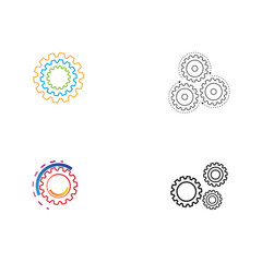 Set Gear Logo Template vector icon