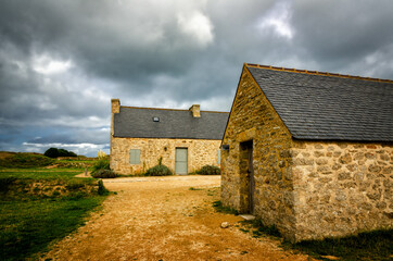 Fototapeta na wymiar Meneham is a restored old village in Brittany, France