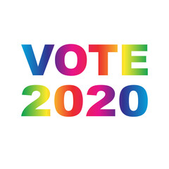VOTE 2020 gradient rainbow vector typography