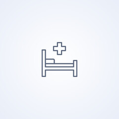 Hospital ward, vector best gray line icon