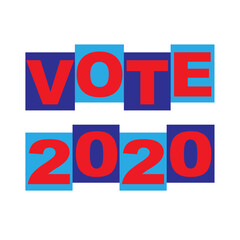 VOTE blue red vector graphic typography