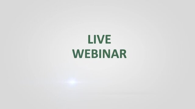 Live webinar intro outro text banner. Live webinar title reveal.
