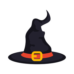 halloween, hat witch icon on white background vector illustration design