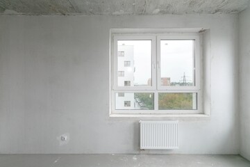 interior of the apartment without decoration in gray colors