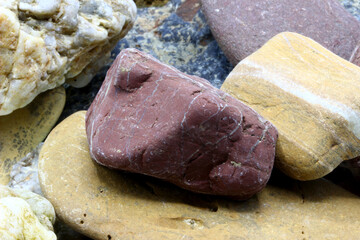 pieces of stone isolated on white background