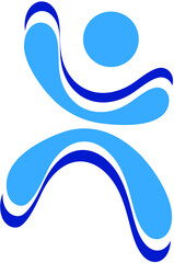 Abstract Jump People Logotype Vector Design