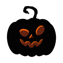 halloween dark pumpkin icon, on white background vector illustration design