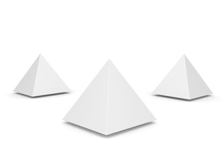 3d pyramid on white background