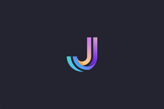 Technology Letter J Logo Abstract Whimsical Monogram