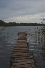 wooden pier on the lake