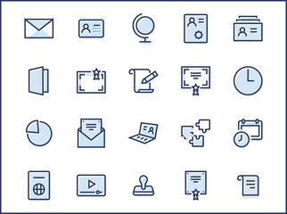 Set of Legal Documents Related Vector Line Icons. Contains such Icon as Visa, Contract, Declaration, License, Permission, Grant and more. Editable Stroke. 32x32 Pixel Perfect