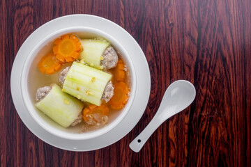 Stuffed cucumber soup