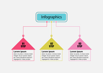3 point banner design template infographic text vector. Planning presentation business infographics template with 3 options. Creative concept planning used for web banner.