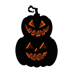 halloween dark pumpkins icons in white background vector illustration design