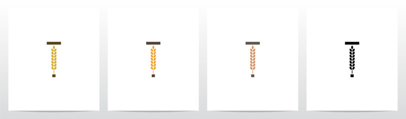 Wheat Grain On Letter Logo Design T