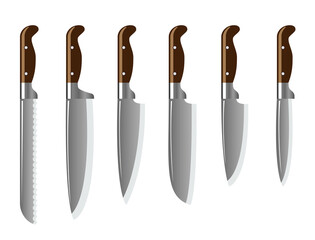 Several types and sizes of knives