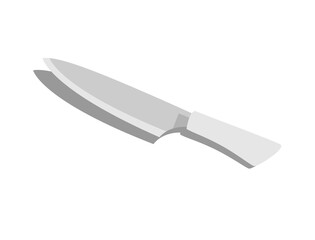 The white knife lying on the floor