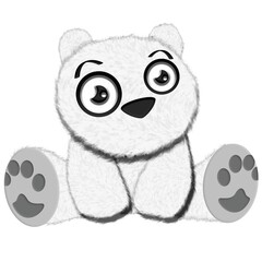 cute baby polar bear toy cartoon illustration 