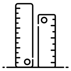 
A cloth measurement sticks, yardsticks in icon
