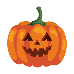 halloween pumpkin icon, on white background vector illustration design