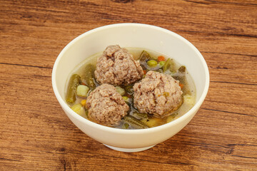Soup with vegetables and meat balls