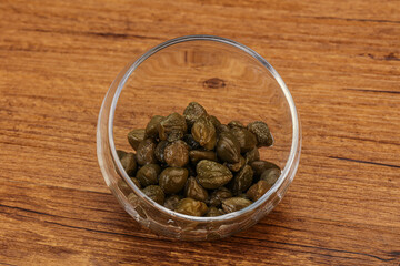 Tasty capers in the bowl