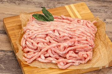 Raw pork minced meat for cooking