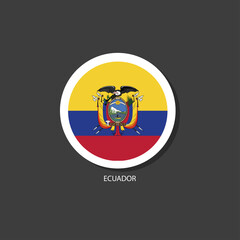 Ecuador flag Vector circle with flags.