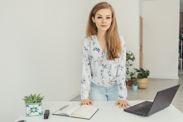 Women working from home - homeoffice after covid-19 pandemy - obrazy, fototapety, plakaty