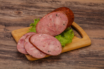 Smoked ham sausage with spices